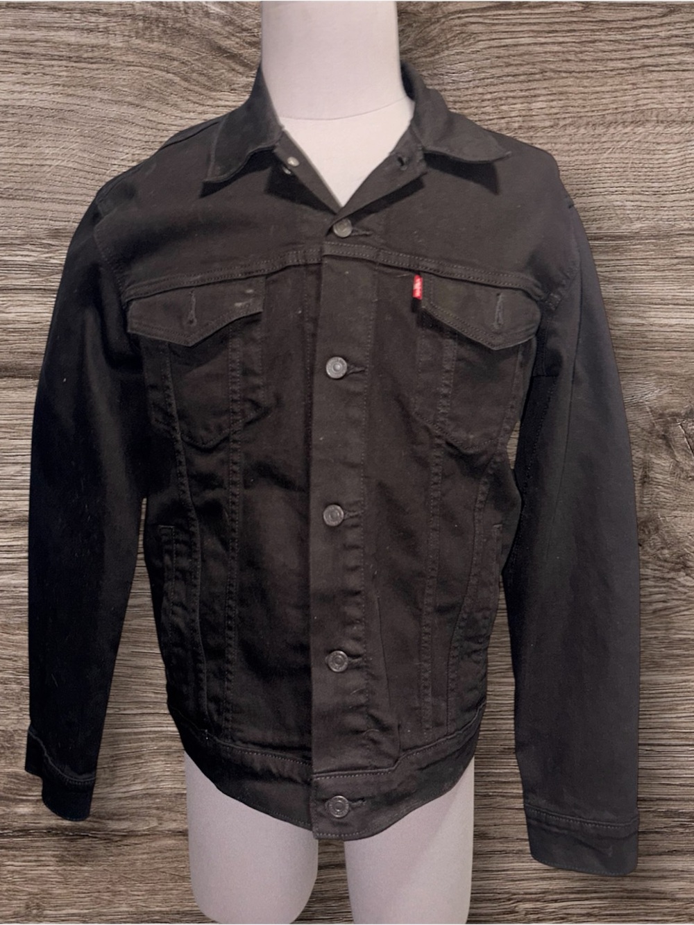 Levi's Black Denim Jacket with Red Tab - Men's